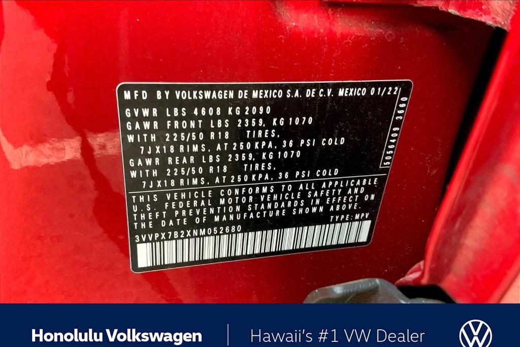 used 2022 Volkswagen Taos car, priced at $19,992