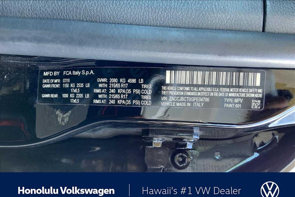 used 2016 Jeep Renegade car, priced at $13,994