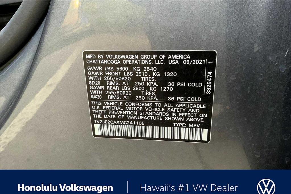 used 2021 Volkswagen Atlas Cross Sport car, priced at $23,444