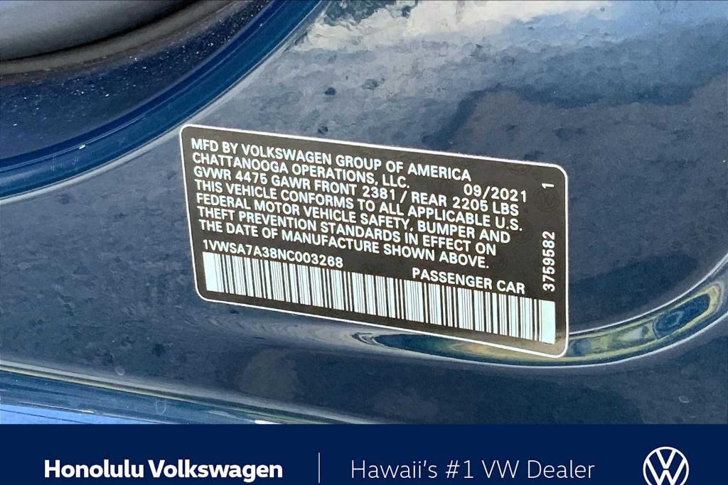 used 2022 Volkswagen Passat car, priced at $19,492