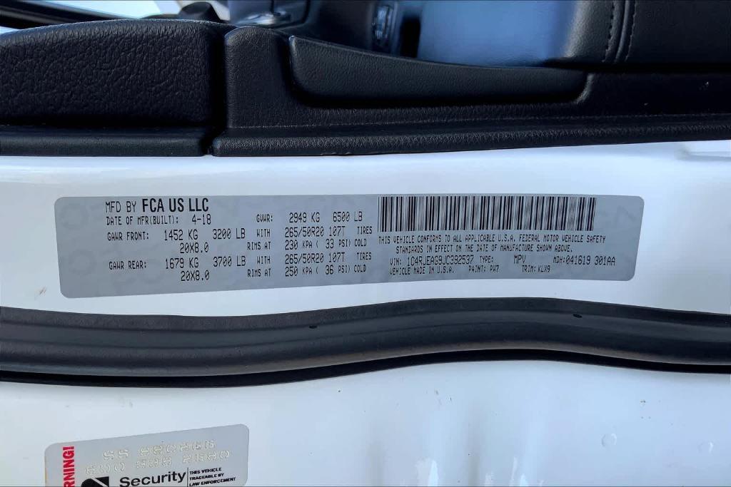 used 2018 Jeep Grand Cherokee car, priced at $15,492