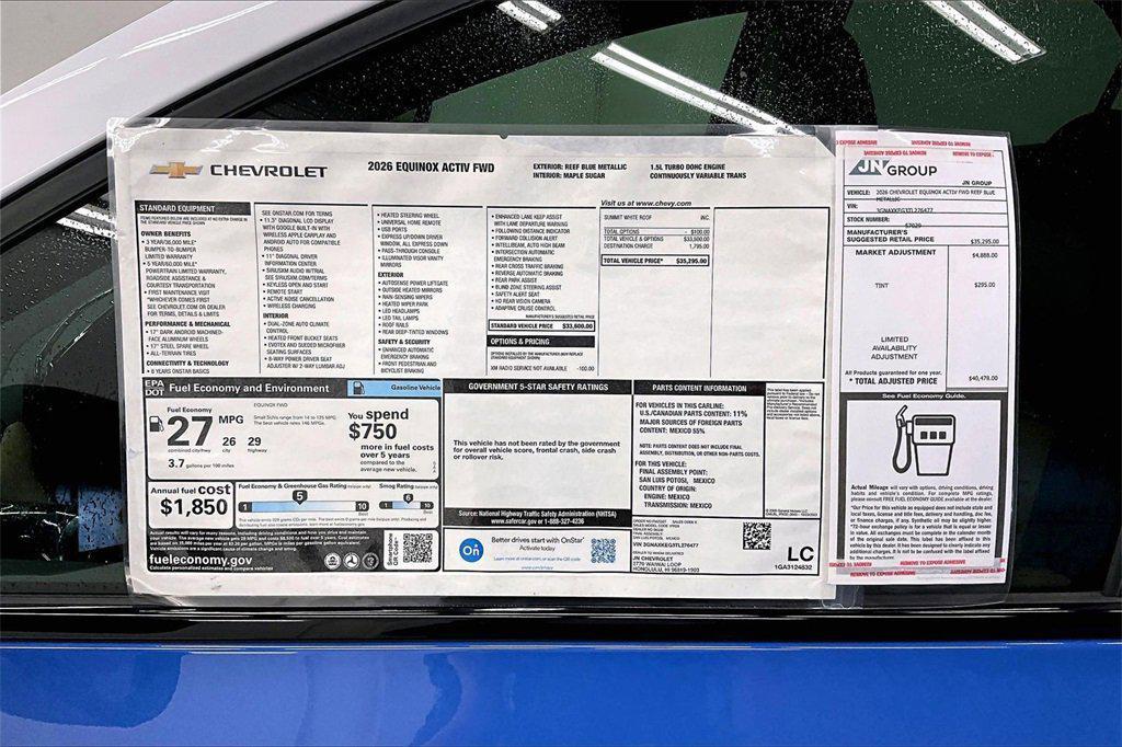 new 2026 Chevrolet Equinox car, priced at $35,295