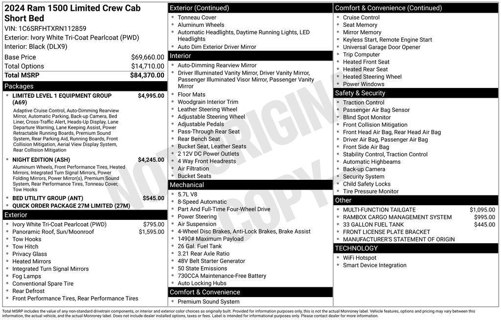 used 2024 Ram 1500 car, priced at $51,900