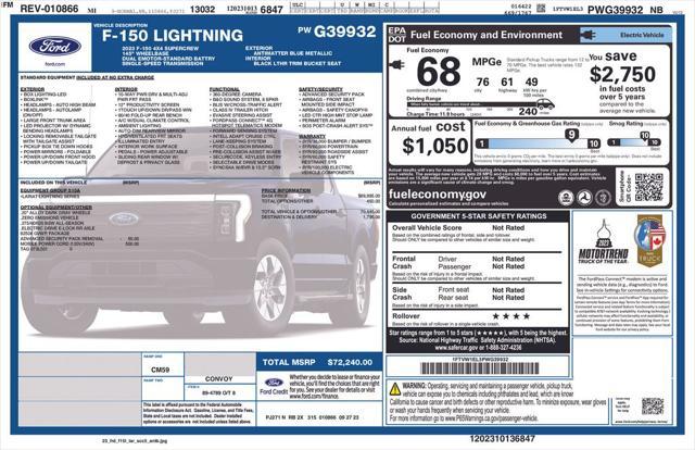 used 2023 Ford F-150 Lightning car, priced at $44,900
