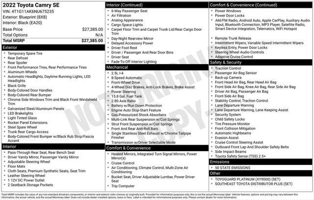 used 2022 Toyota Camry car, priced at $22,900