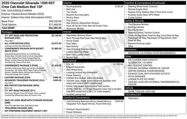used 2020 Chevrolet Silverado 1500 car, priced at $34,900