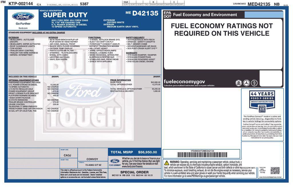 used 2021 Ford F-350 car, priced at $43,900