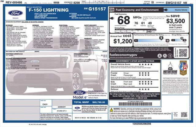 new 2025 Ford F-150 Lightning car, priced at $49,428