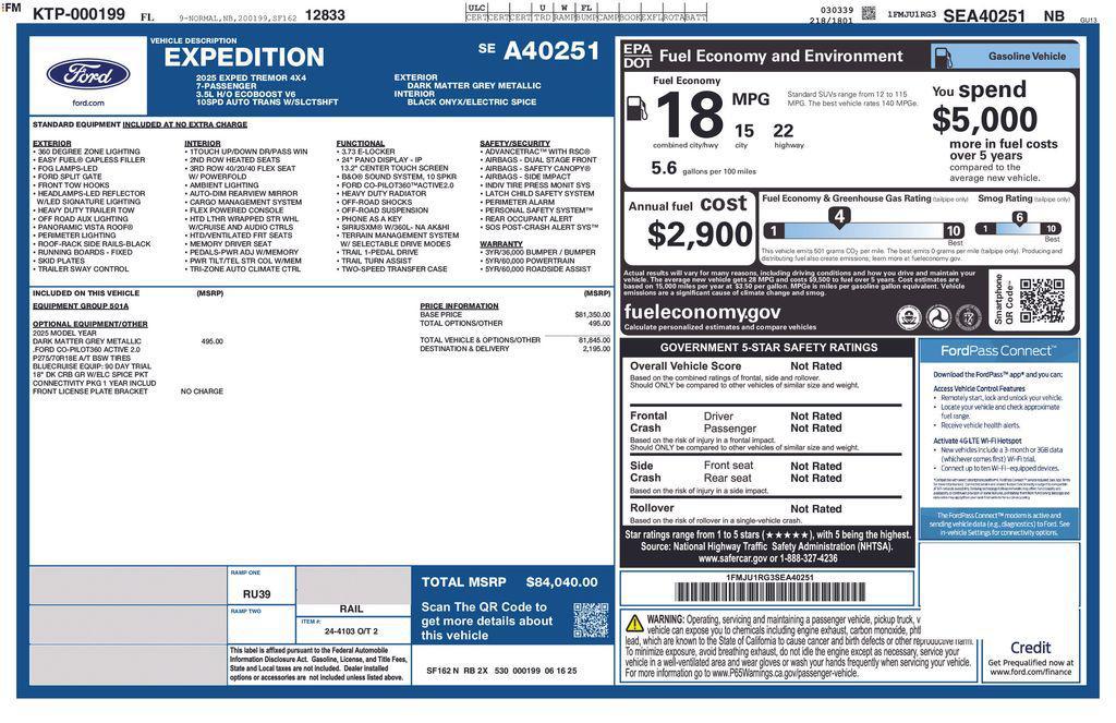 new 2025 Ford Expedition car, priced at $81,483