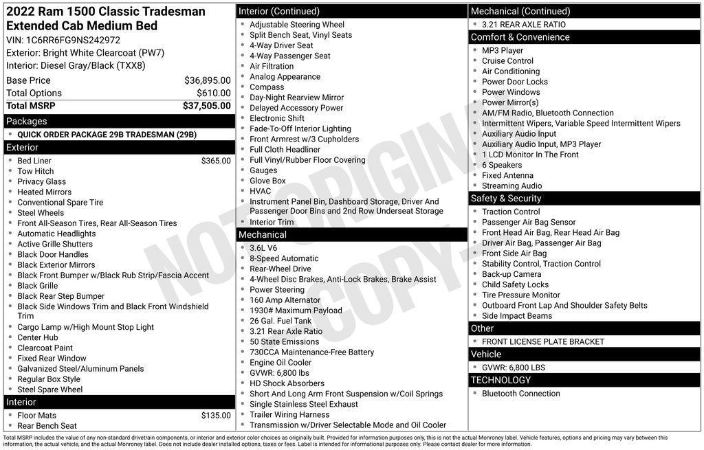 used 2022 Ram 1500 car, priced at $23,901