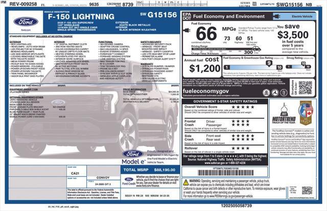 new 2025 Ford F-150 Lightning car, priced at $74,980