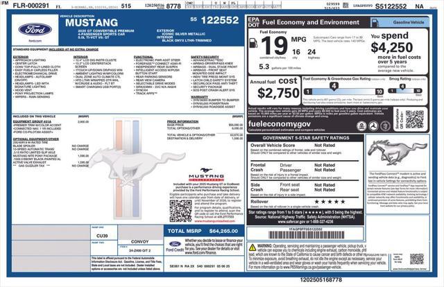new 2025 Ford Mustang car, priced at $58,842