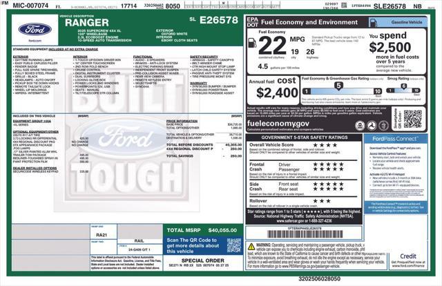 new 2025 Ford Ranger car, priced at $38,513