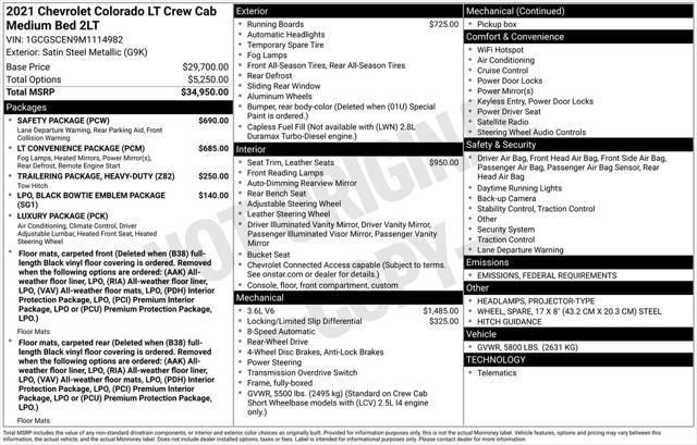 used 2021 Chevrolet Colorado car, priced at $21,900