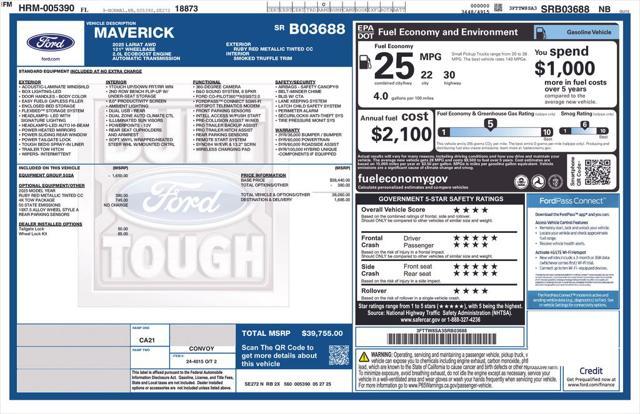 new 2025 Ford Maverick car, priced at $37,837