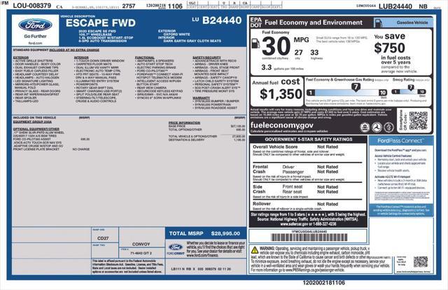 used 2020 Ford Escape car, priced at $15,900