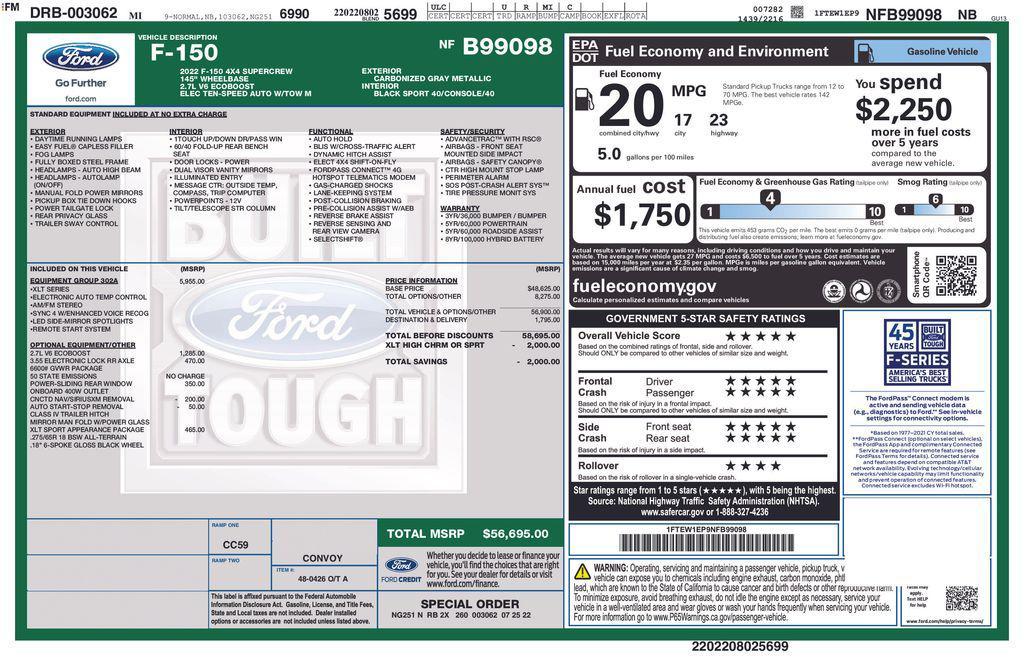 used 2022 Ford F-150 car, priced at $35,900