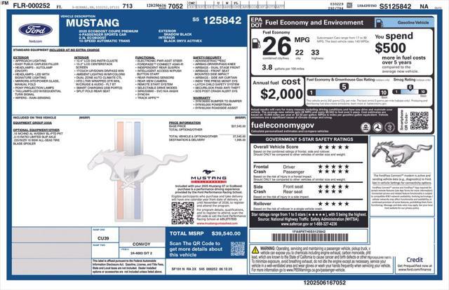 new 2025 Ford Mustang car, priced at $37,317