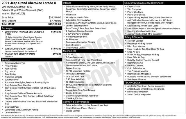 used 2021 Jeep Grand Cherokee car, priced at $19,900
