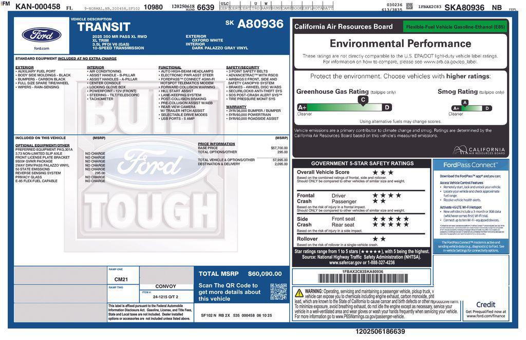 new 2025 Ford Transit-350 car, priced at $60,090