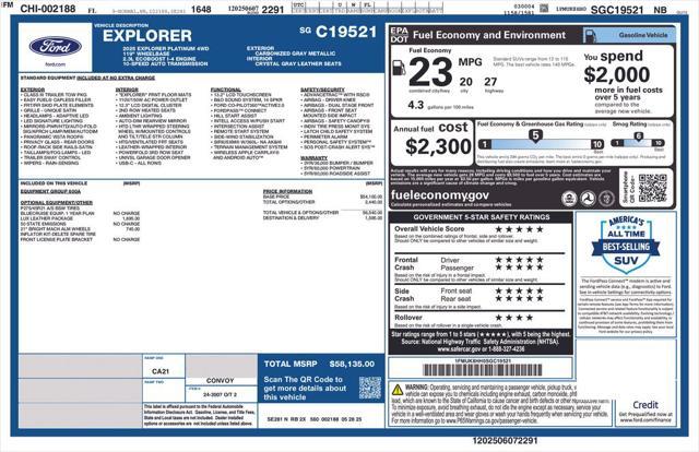 new 2025 Ford Explorer car, priced at $53,866