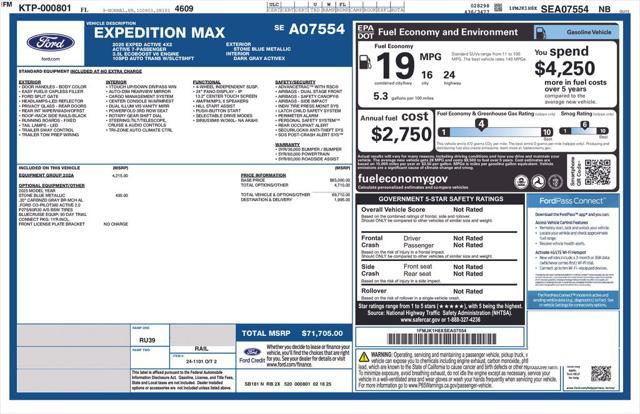 new 2025 Ford Expedition Max car, priced at $70,042
