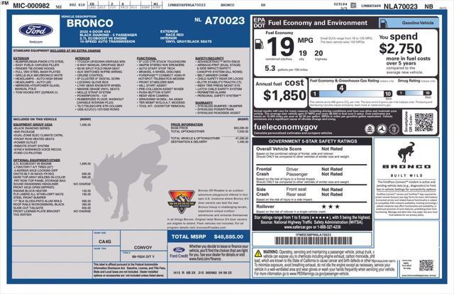 used 2022 Ford Bronco car, priced at $41,901