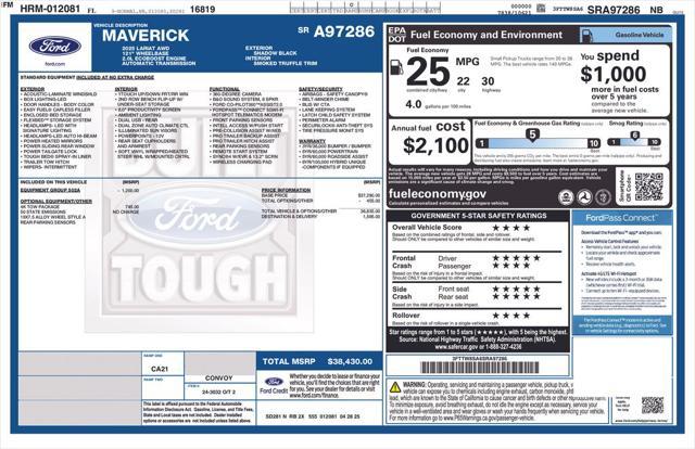 new 2025 Ford Maverick car, priced at $36,592