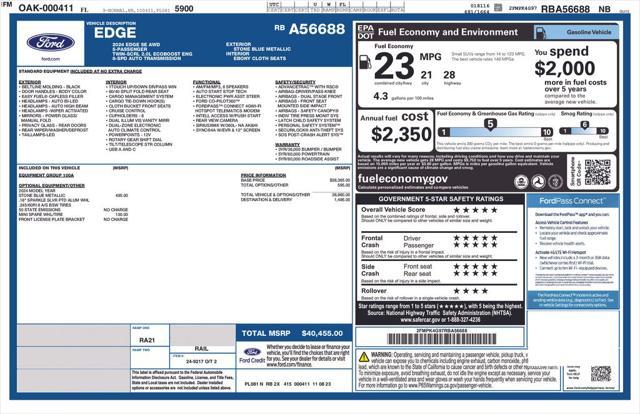new 2024 Ford Edge car, priced at $32,400