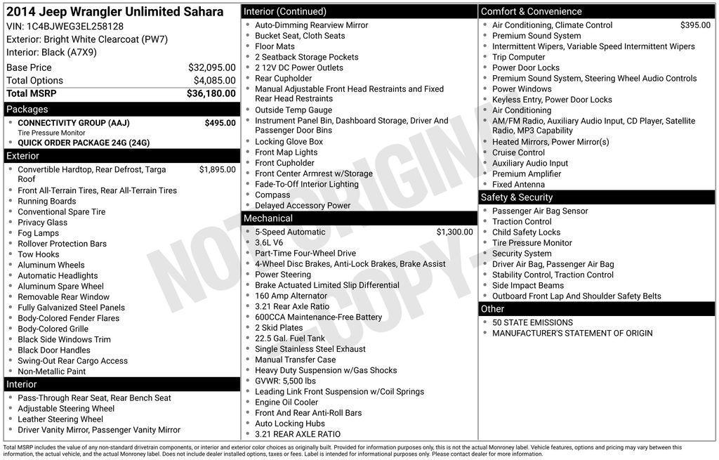 used 2014 Jeep Wrangler Unlimited car, priced at $19,900