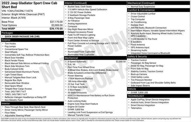 used 2022 Jeep Gladiator car, priced at $26,901
