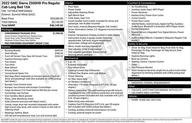 used 2022 GMC Sierra 2500 car, priced at $32,900