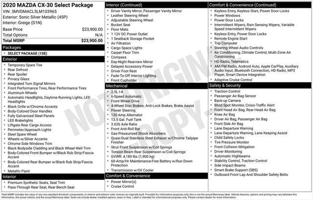 used 2020 Mazda CX-30 car, priced at $16,900