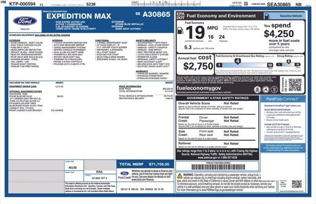new 2025 Ford Expedition Max car, priced at $70,053
