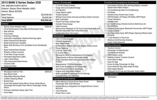 used 2015 BMW 320 car, priced at $9,901