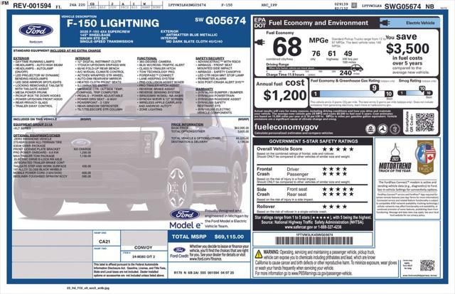 new 2025 Ford F-150 Lightning car, priced at $53,478