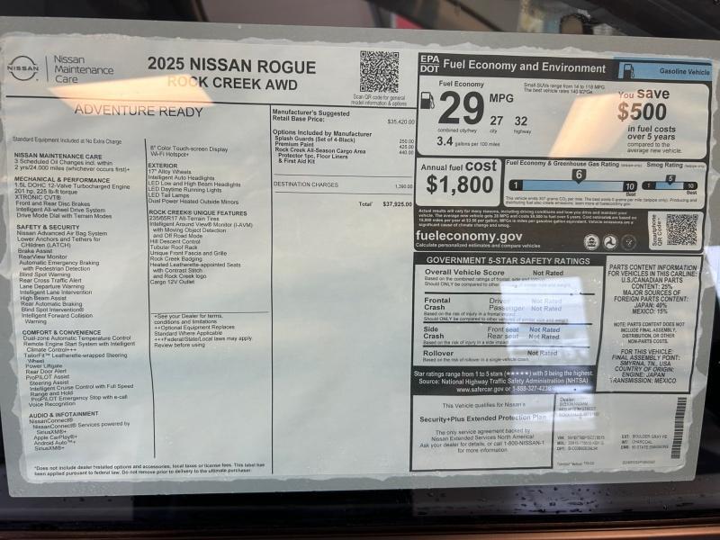 new 2025 Nissan Rogue car, priced at $37,925