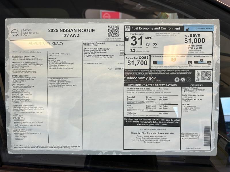 new 2025 Nissan Rogue car, priced at $35,065