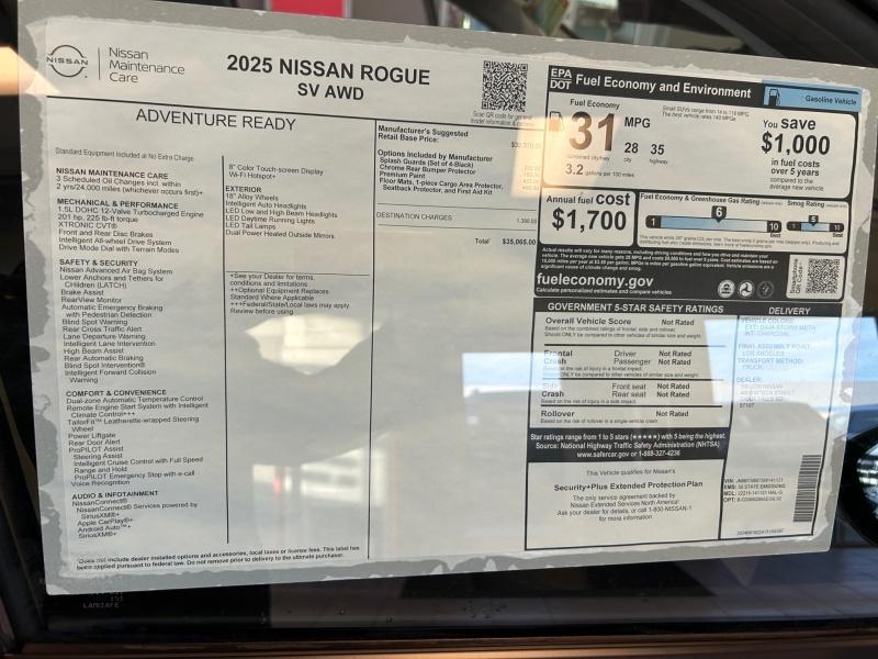 new 2025 Nissan Rogue car, priced at $35,065