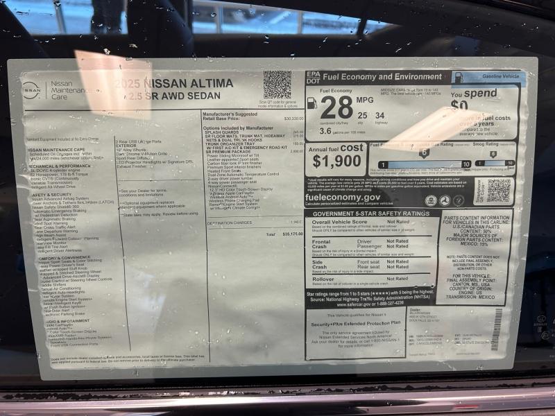 new 2025 Nissan Altima car, priced at $35,175