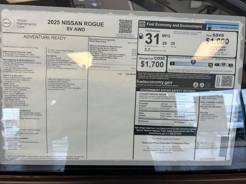 new 2025 Nissan Rogue car, priced at $35,480