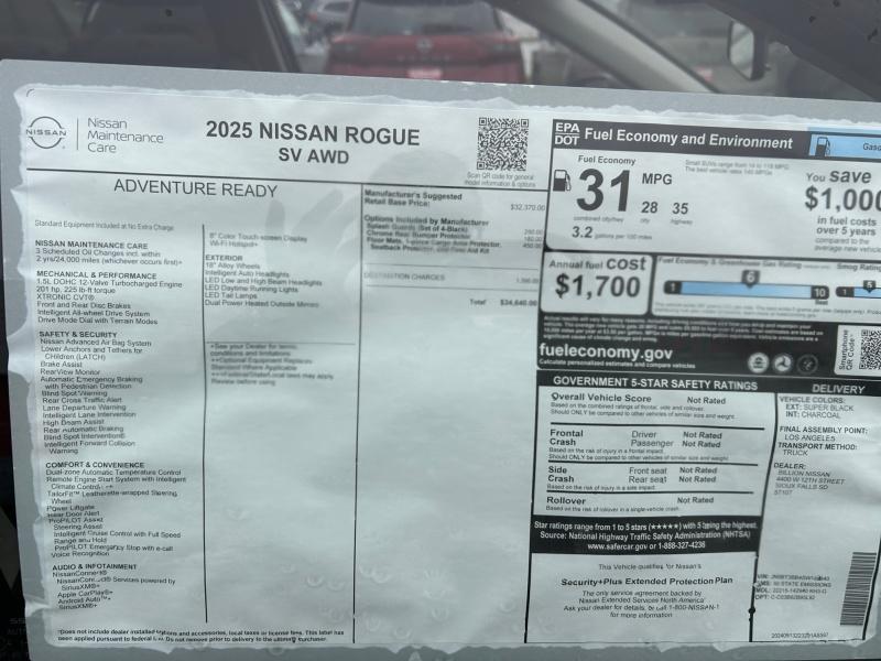 new 2025 Nissan Rogue car, priced at $34,640