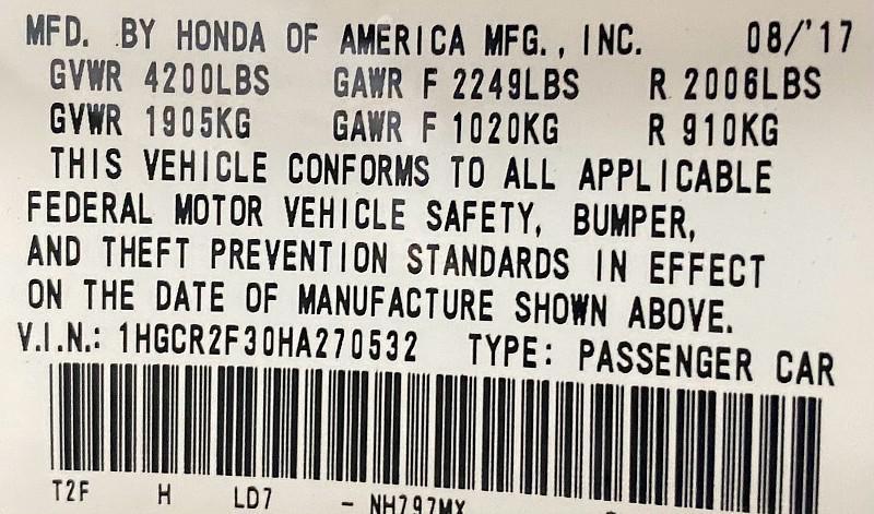 used 2017 Honda Accord car, priced at $13,791