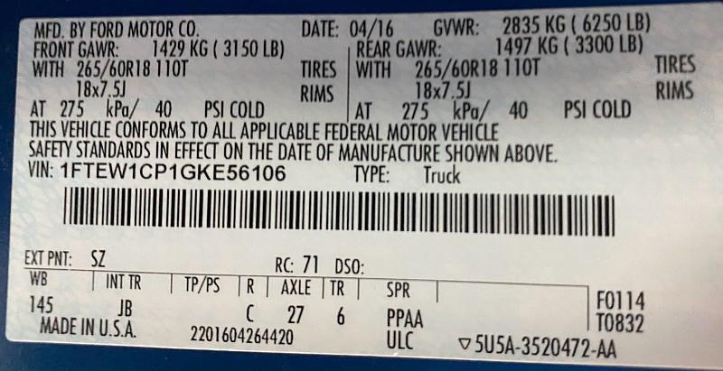 used 2016 Ford F-150 car, priced at $24,491