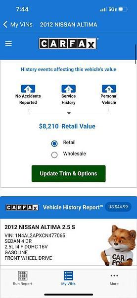 used 2012 Nissan Altima car, priced at $6,791