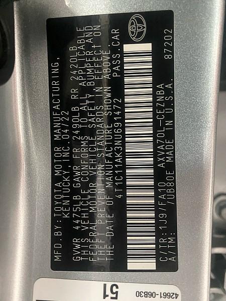 used 2022 Toyota Camry car, priced at $22,491