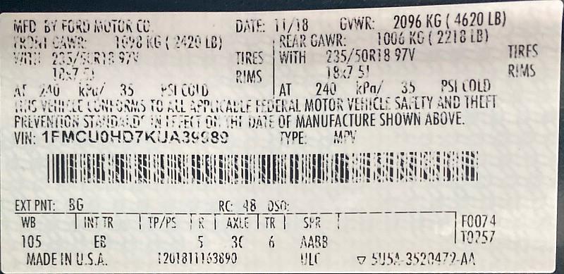 used 2019 Ford Escape car, priced at $11,491