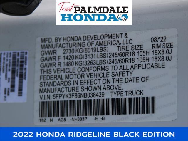 used 2022 Honda Ridgeline car, priced at $35,991