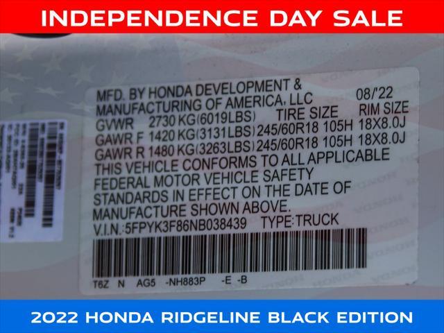 used 2022 Honda Ridgeline car, priced at $34,752