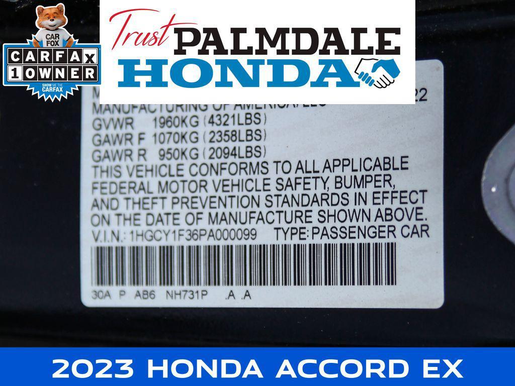 used 2023 Honda Accord car, priced at $22,991